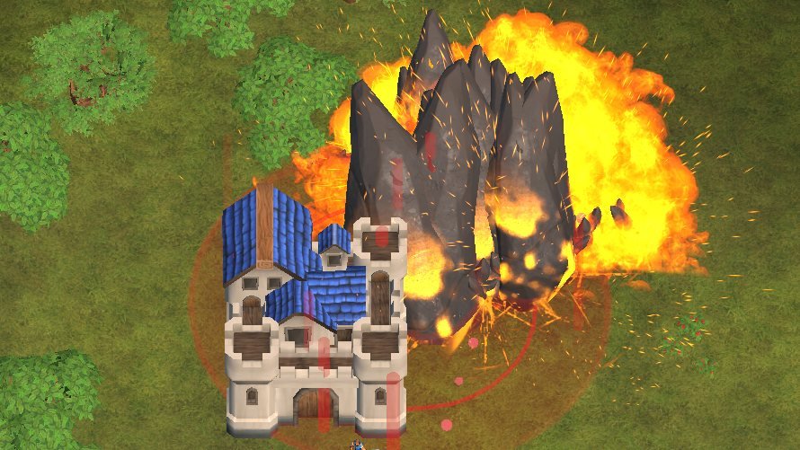 Kargath's Blood Oath: jagged black rocks burst from the ground in a ball of fire